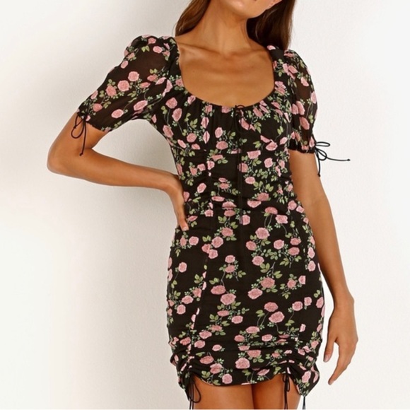 For Love and Lemons Black and Pink Floral Mini Dress (worn once) - Picture 1 of 5